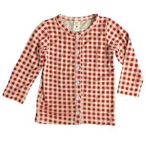 Kate Quinn Bamboo Red Plaid Button Up Shirt Size 18-24mo